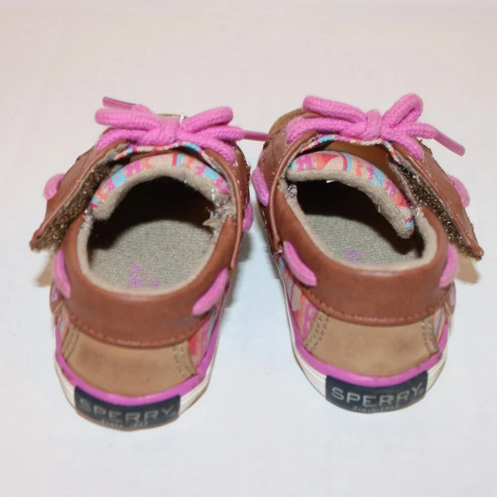 Sperry, Top Sider Boat Shoes, Pink and Tan Size 1, in Original Box